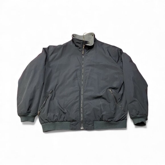 LL Bean Bomber Jacket Men's XXL Grey Warm Up Polartec Full Zip Nylon Shell - Picture 1 of 7